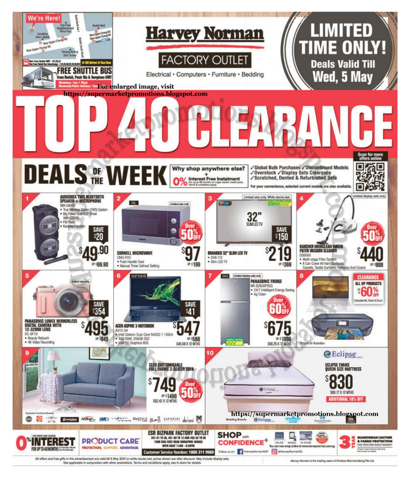 Harvey Norman Top 40 Clearance Deals 29 April 05 May 2021