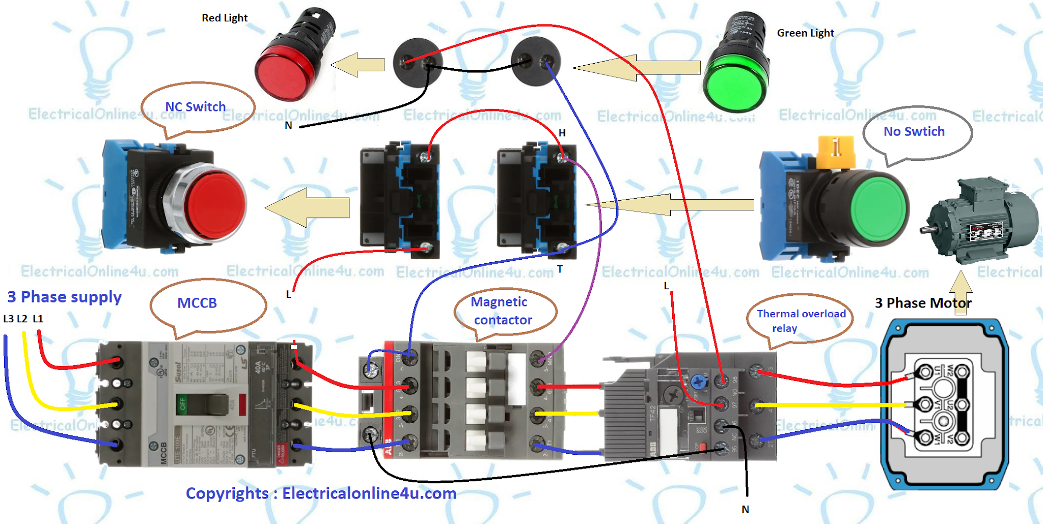 Contactor Wiring Diagram For 3 Phase Motor, Electrical Lighting Contactor Wiring Diagram
