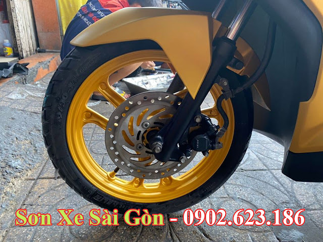 Sơn xe Air Blade màu vàng candy nổi bật cực đẹp