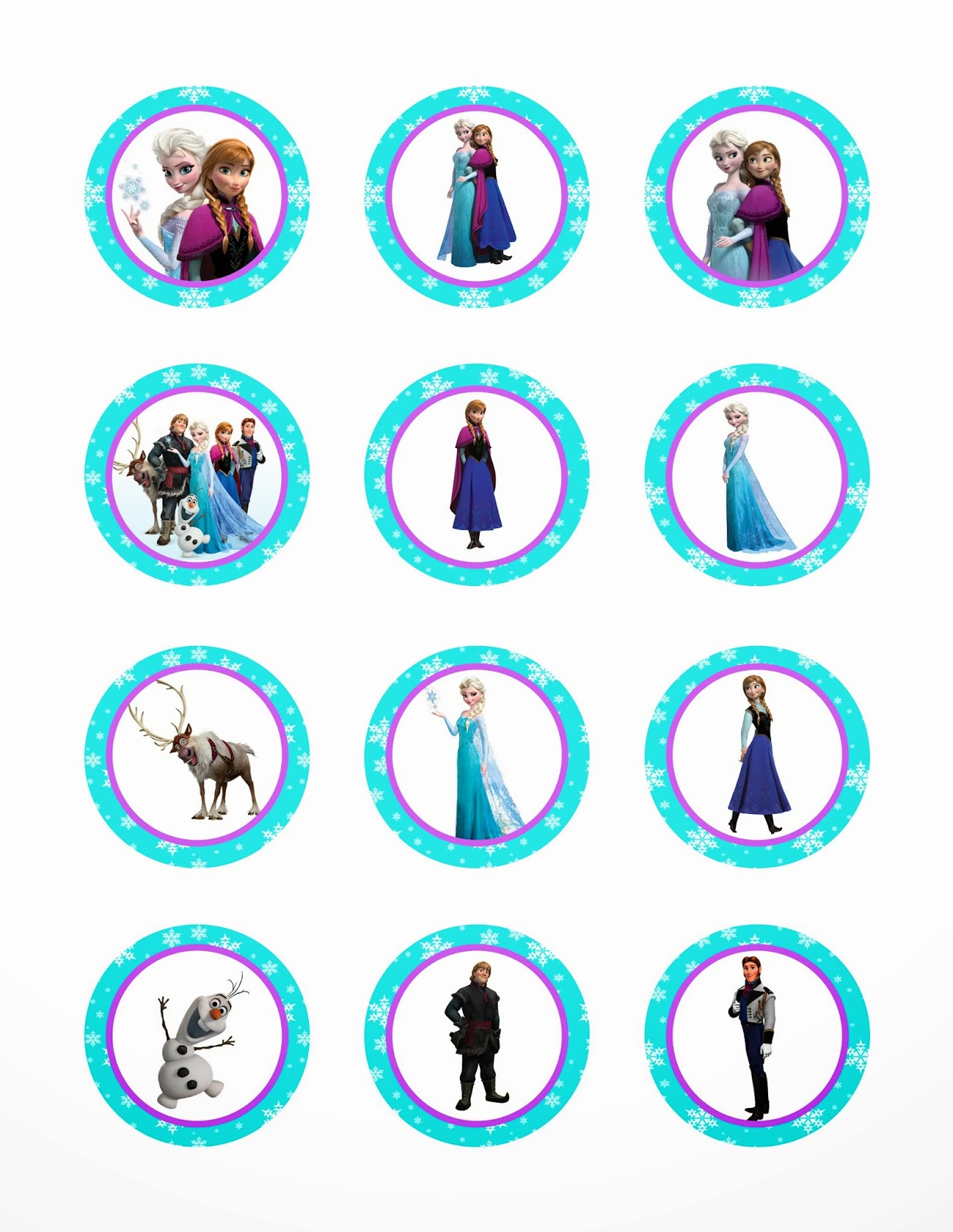 Frozen Cupcake Toppers Printable
