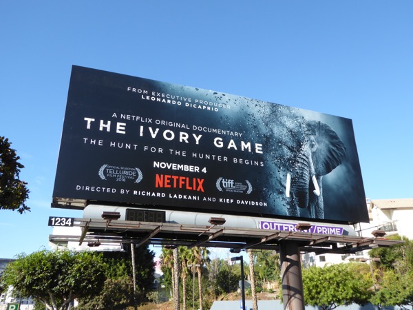 The Ivory Game Netflix documentary billboard Sunset Strip Ivory Game Netflix documentary billboard