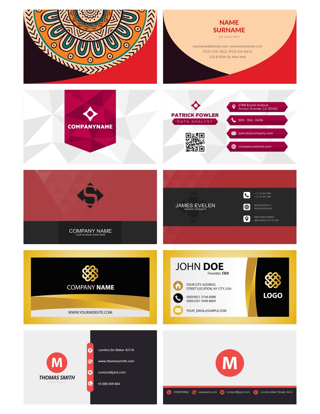 coreldraw business card templates vector free download