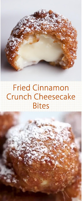 Fried Cinnamon Crunch Cheesecake Bites