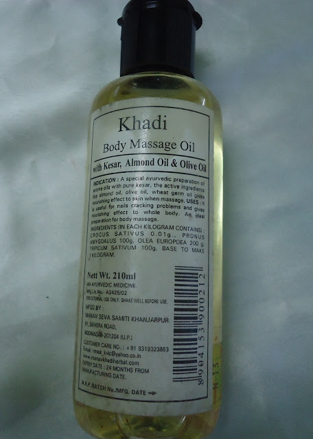 Khadi Body Massage Oil Review