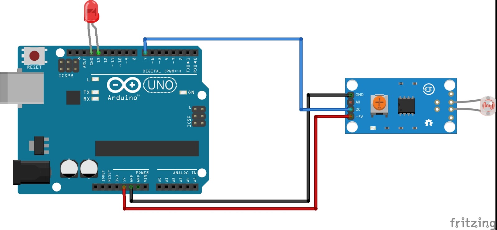 How to use LDR(light) sensor module using arduino
