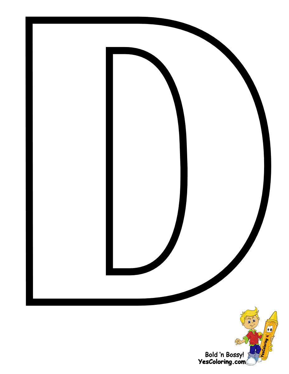 Printable Bubble Letters D - Formal Letter