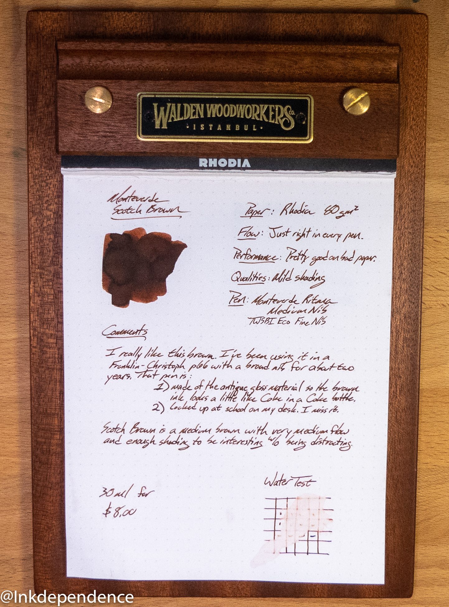Monteverde Scotch Brown - Ink Sample - The Goulet Pen Company