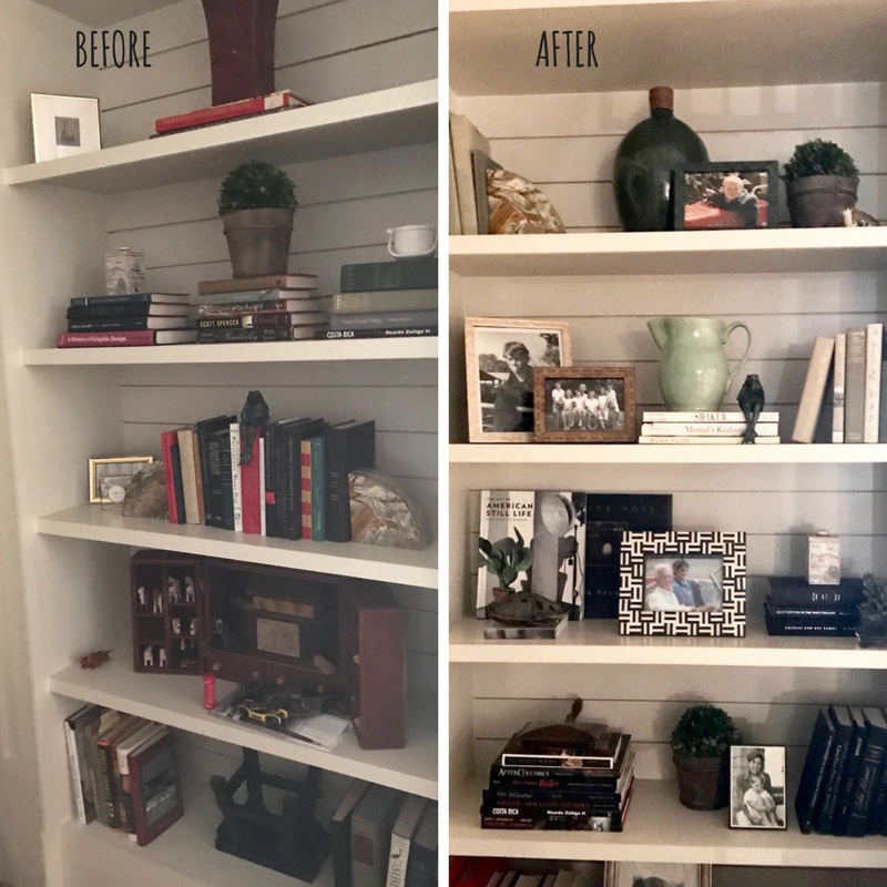 BOOKSHELVES BEFORE AND AFTER design indulgence