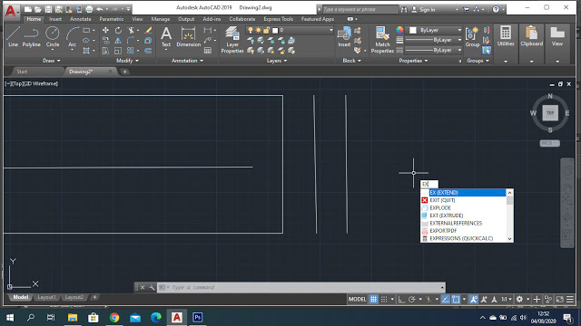 Cara Memperpanjang Garis di AutoCAD menggunakan Perintah Perpanjangan AutoCAD