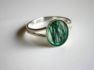 Coloured horse hair ring