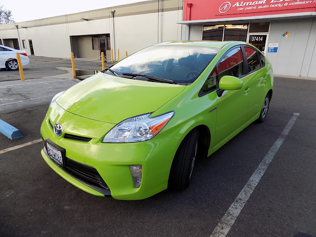 Unusual colored Prius before repainting at Almost Everything Auto Body