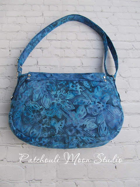 Patchouli Moon Studio~ Enlarged Mini Hipster Bag in Blue Batik