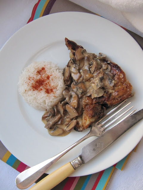 La cuisine d'ici et d'ISCA: Côtes de veau à la crème & aux champignons