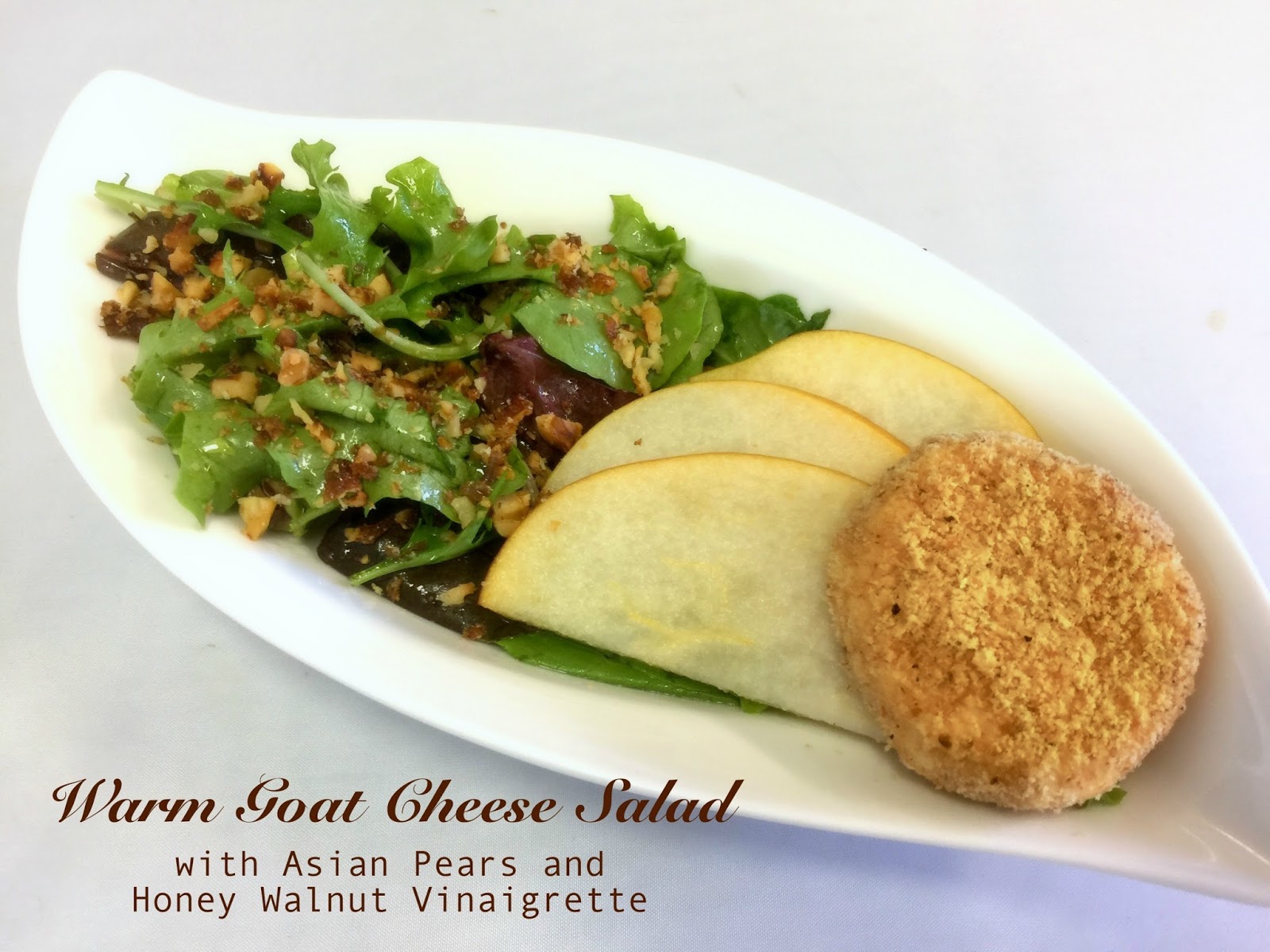 Recipe Warm Goat Cheese Salad with Asian Pears and Honey Walnut