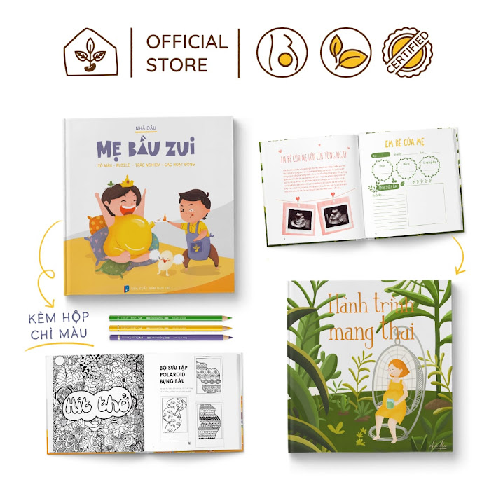 [A116] Chín Tháng Mười Ngày tô màu sách Mẹ Bầu Zui