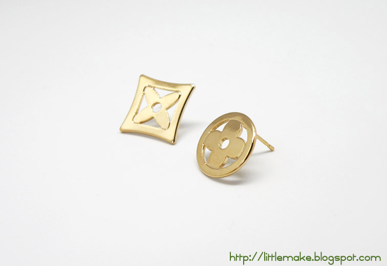 LV-inspired Gold Earrings | Little Maketto