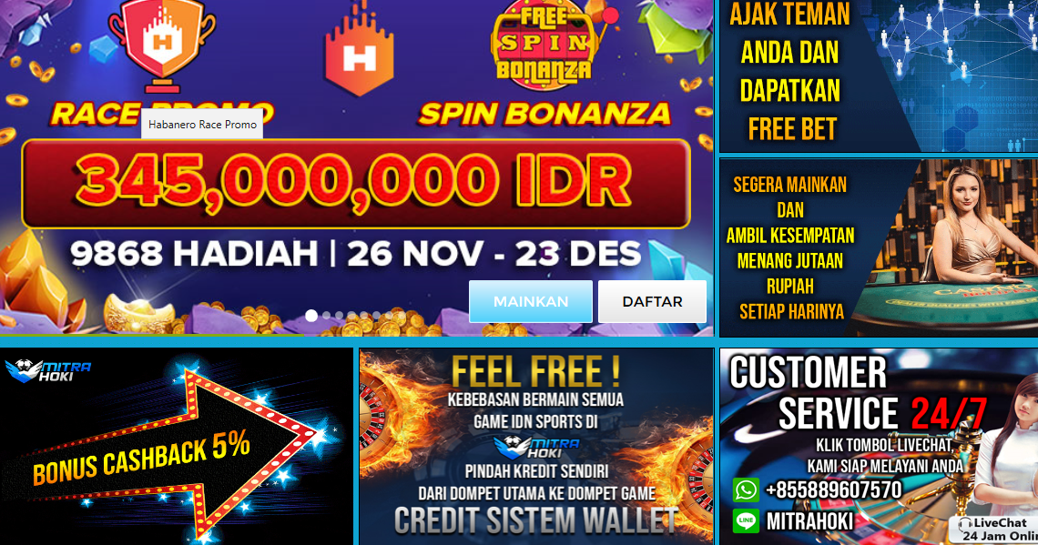 MitraHoki bagi-bagi freebet gratis Rp 10.000 tanpa Deposit