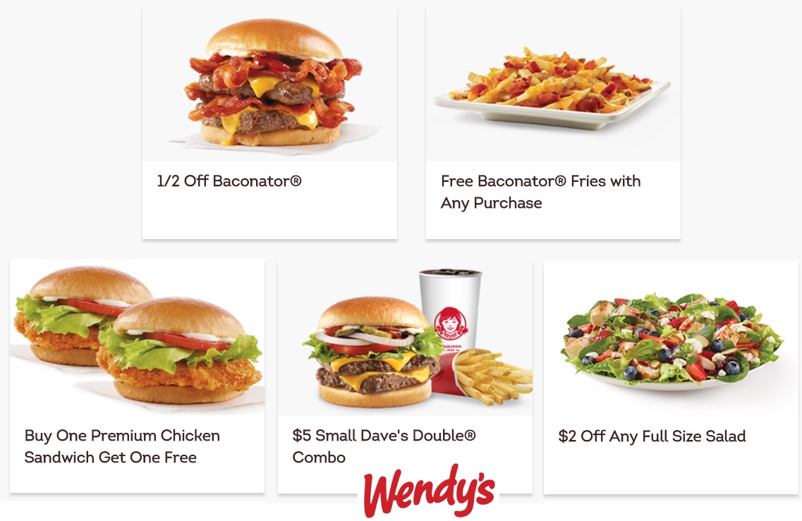 new wendy s app coupons free baconator fries with any purchase buy