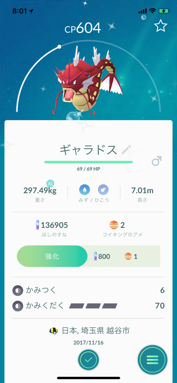 ポケモンgo ギャラドス色違い