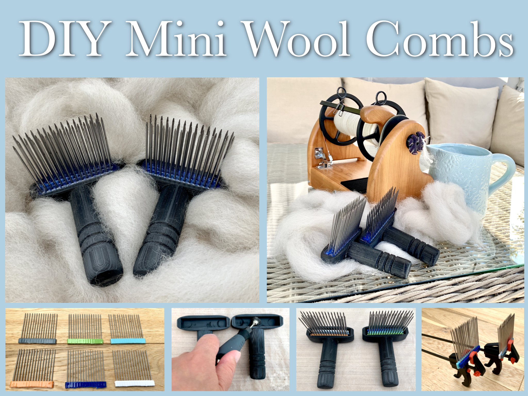 Craft me Happy!: DIY 3D Printed Mini Wool Combs - Spinning Unwashed Alpaca