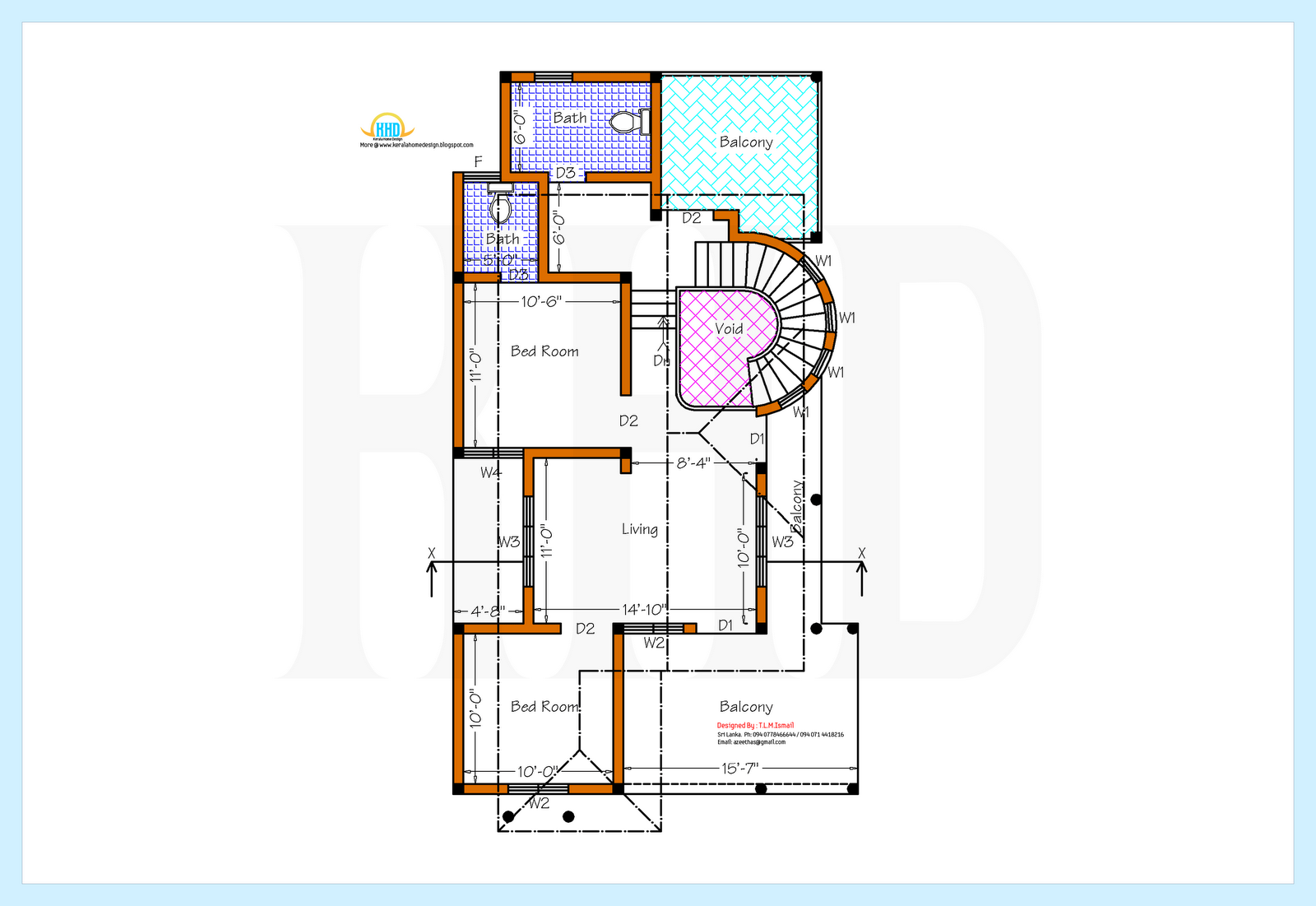 Srilankan style Home plan and elevation - 2230 Sq. Ft ...