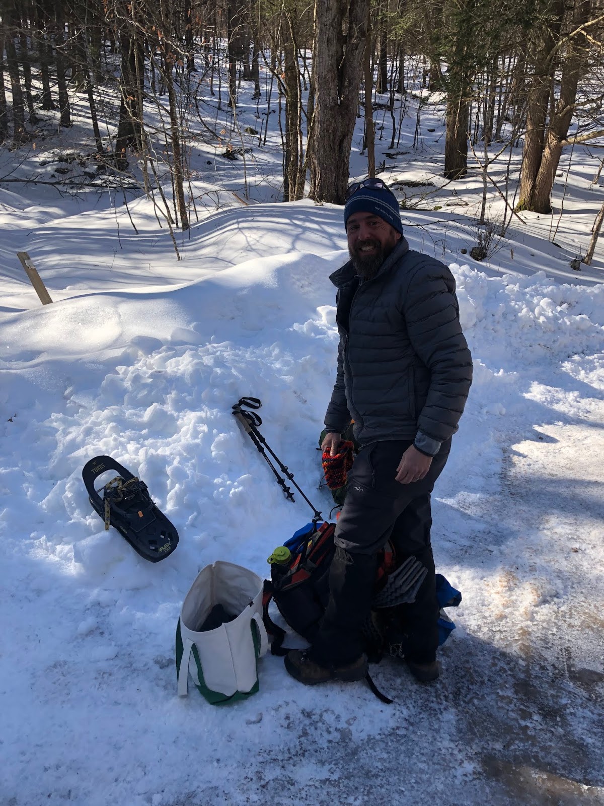Hiking Graham and Doubletop Mountains Snowshoeing Bushwhack, Catskill