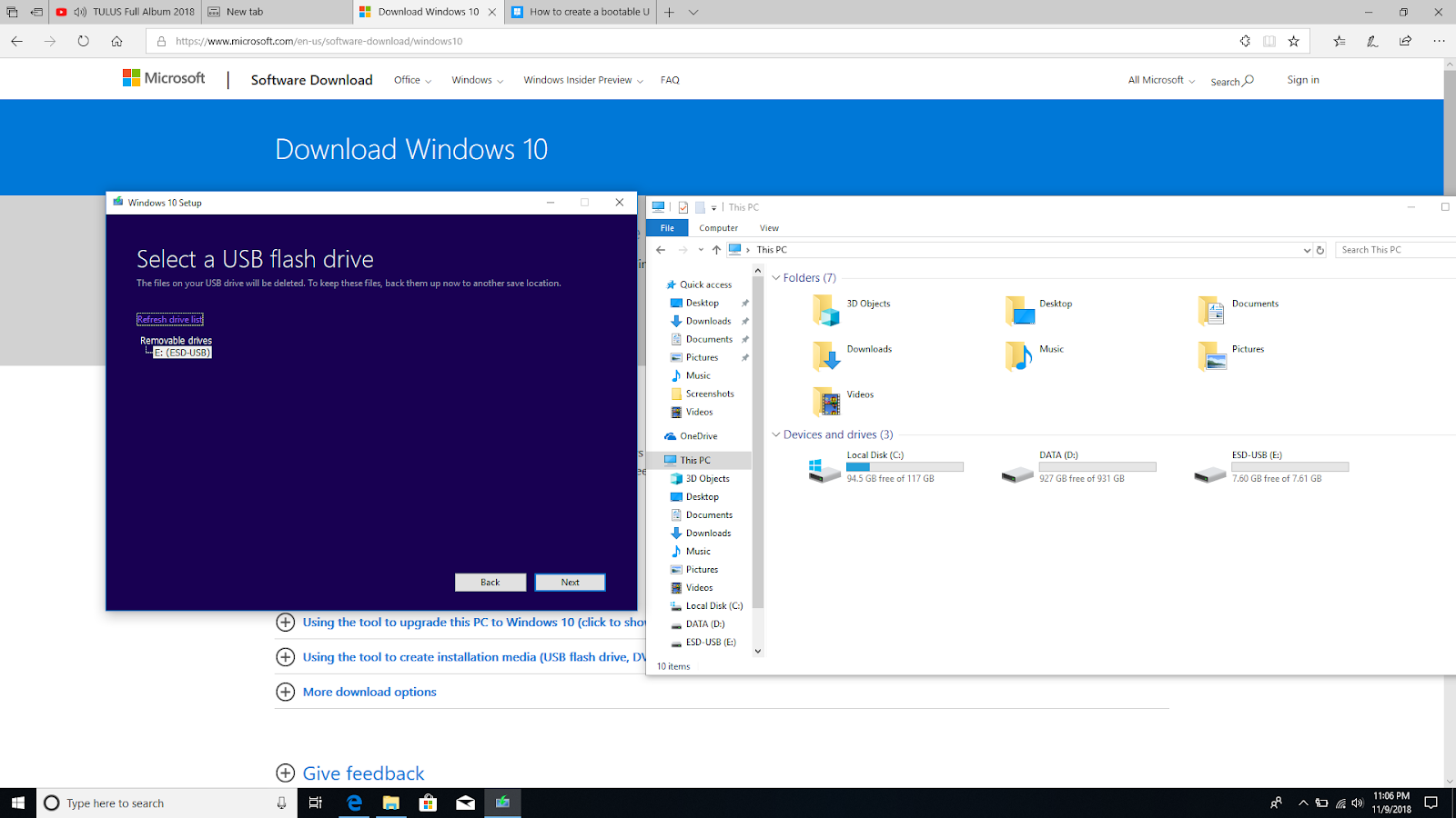 Windows 10 pro create bootable usb media creation tool mmkjkl
