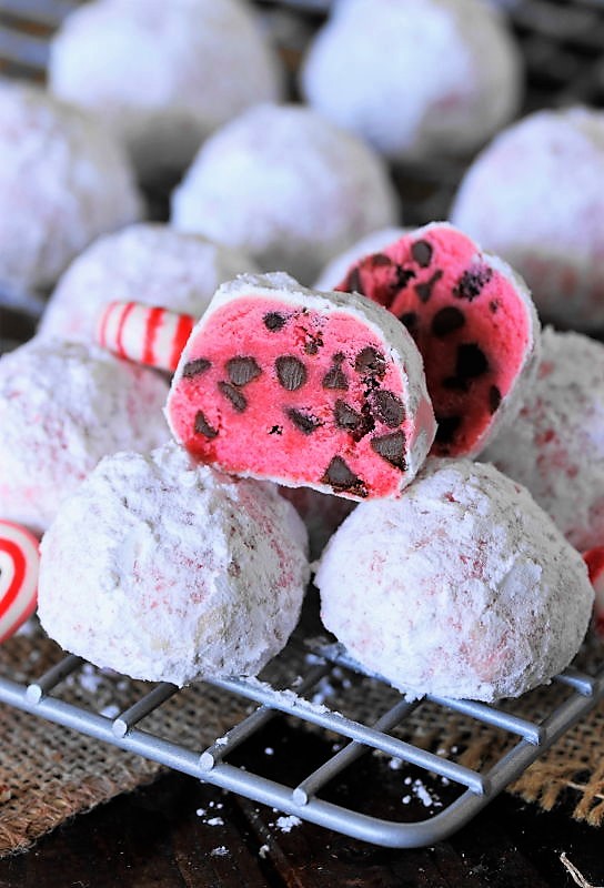 Peppermint Chocolate Chip Snowball Cookies The Kitchen is My Playground