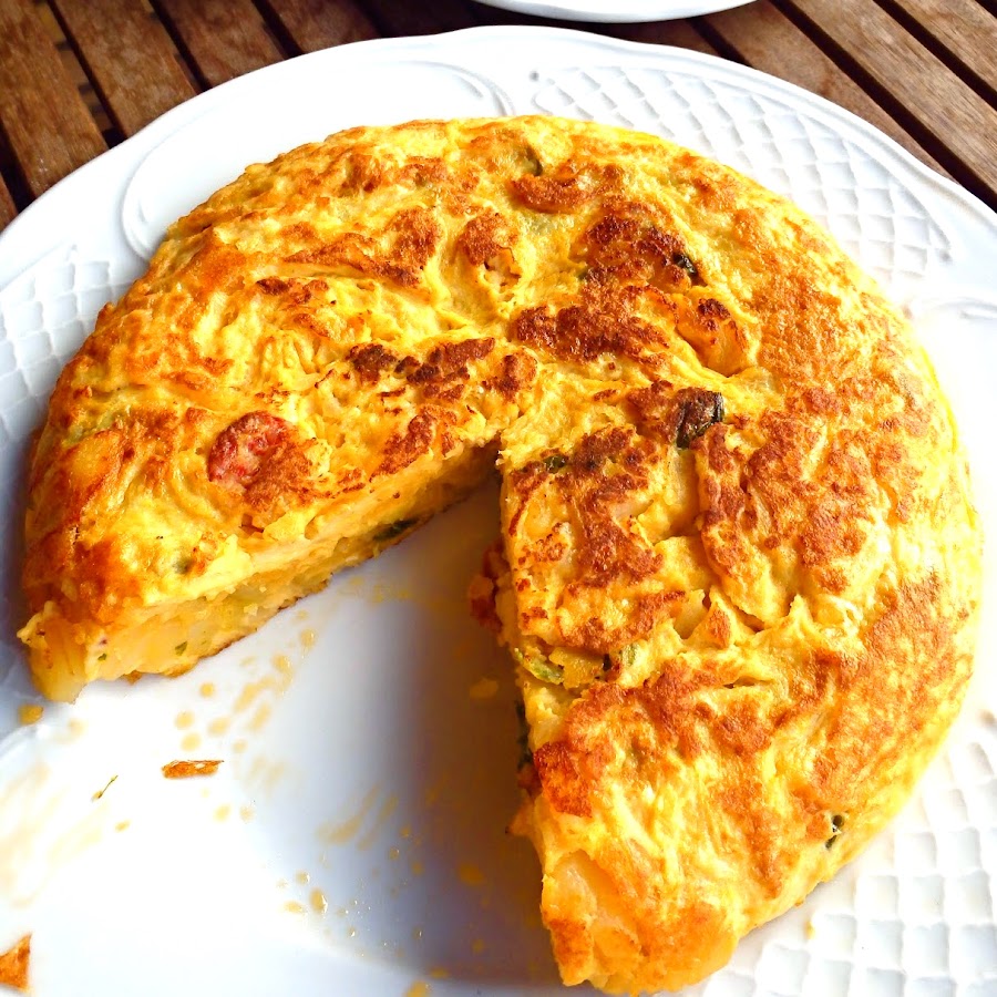 Tortilla de patatas con verduras muy jugosa y ligera Cocina