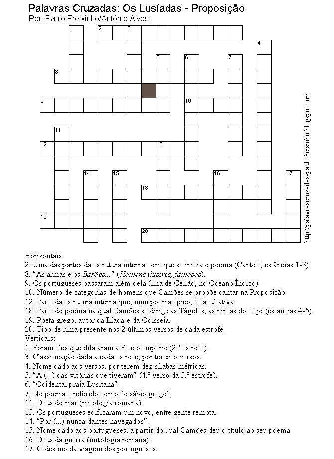 Regras Palavras Cruzadas : Ludijogos