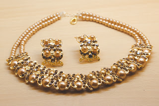 Golden Pearl Wedding Jewellery 18k Gold Necklace.