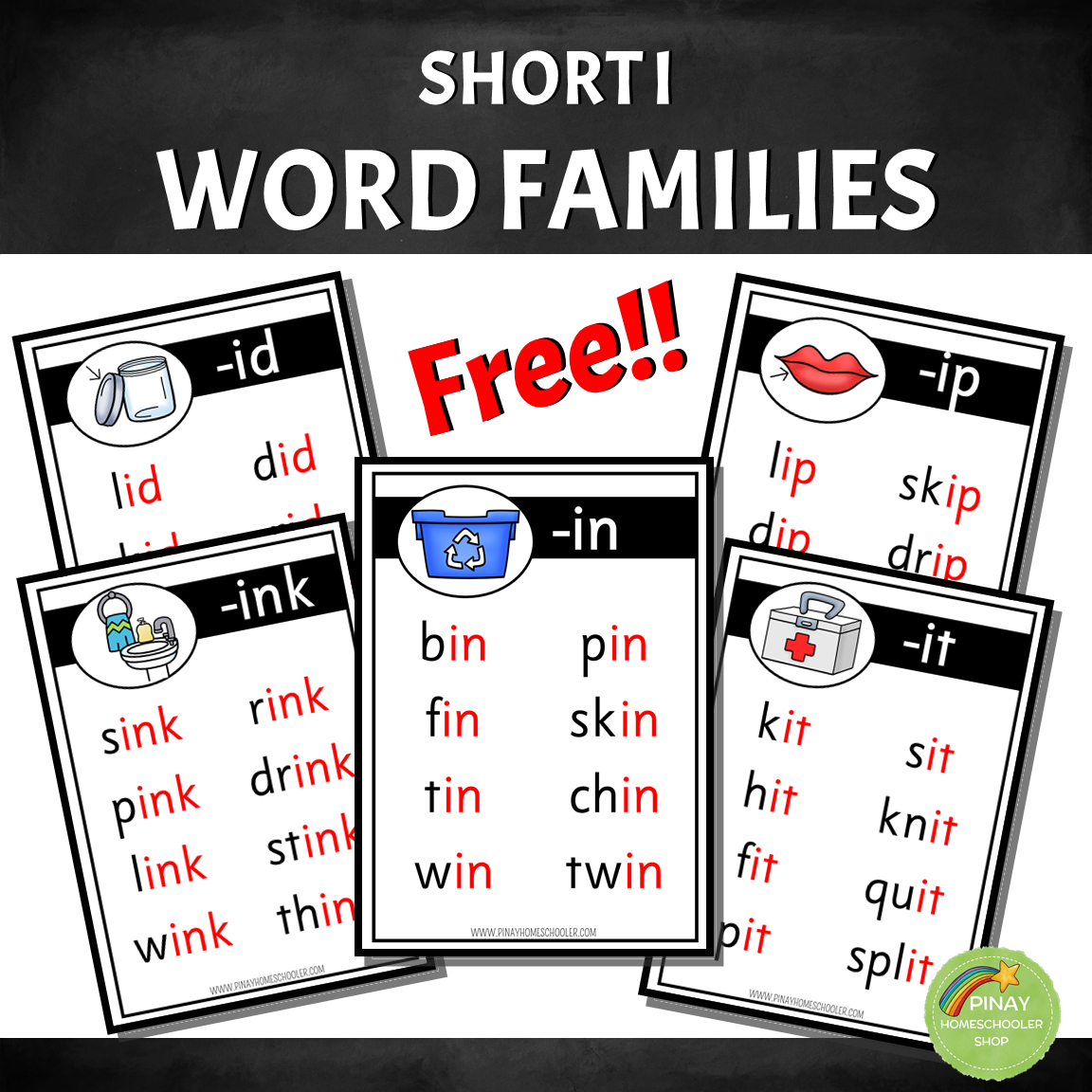 FREE Short Vowel Word Family Lists!! | The Pinay Homeschooler