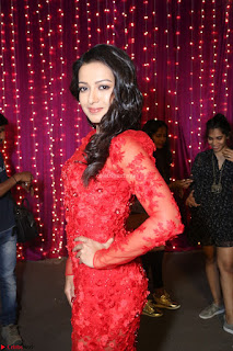 Catherine Tresa in red transparent gown at Zee Telugu Apsara Awards 2017 12