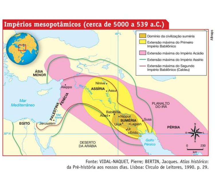 Veredas do Tempo: Mapa: Impérios Mesopotâmicos