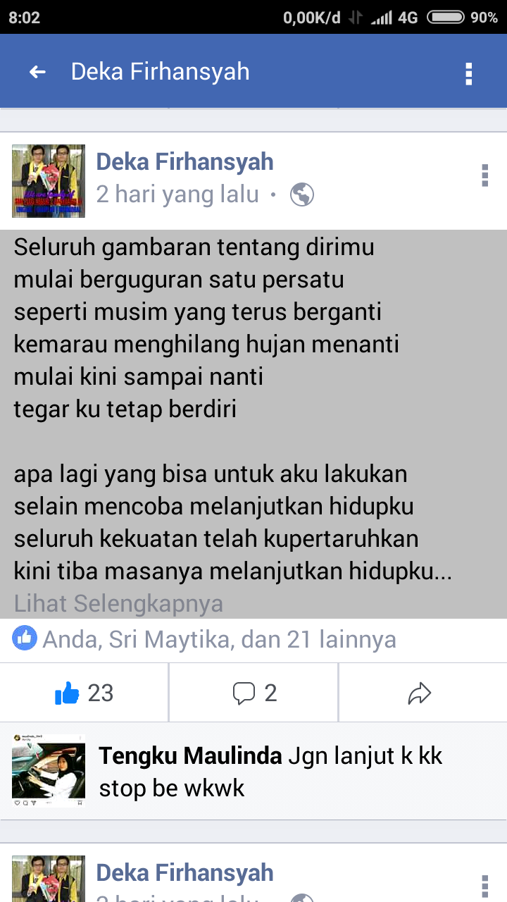 Sebuah lagu lama yang zaman now masih enak didengar - "Melanjutkan