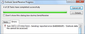 Datový Soubor aplikace Outlook Nelze získat Přístup