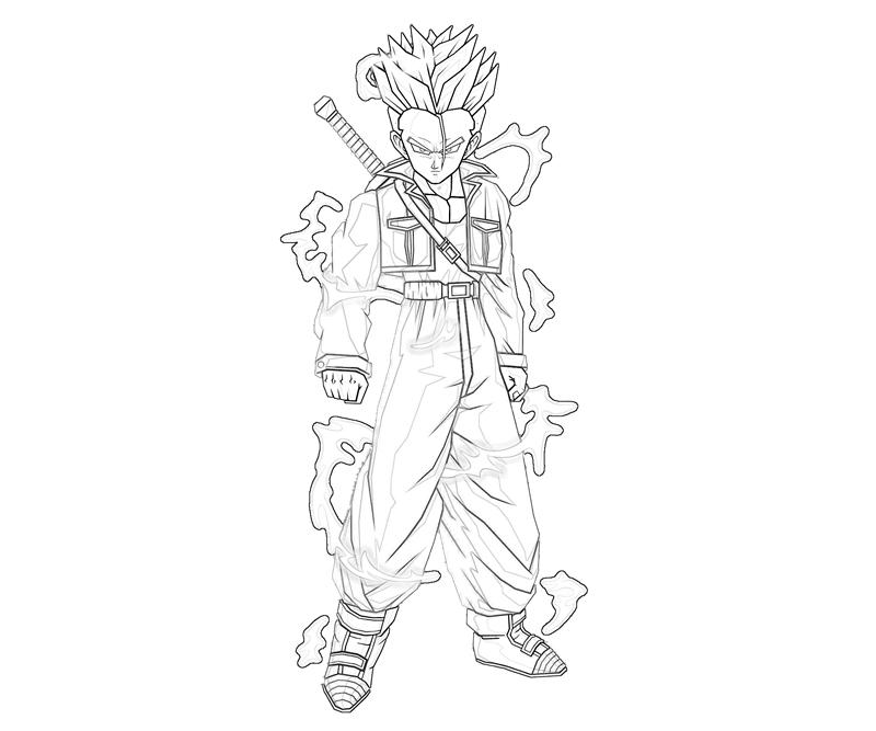 dbz coloring pages trunks - photo #10