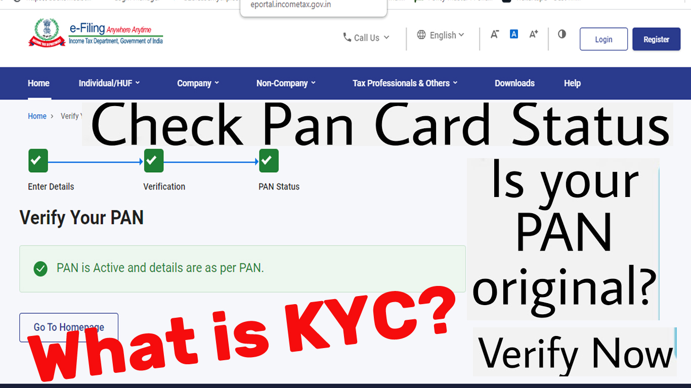 What is KYC? How to Verify PAN online Check ️ PAN Status Is your PAN