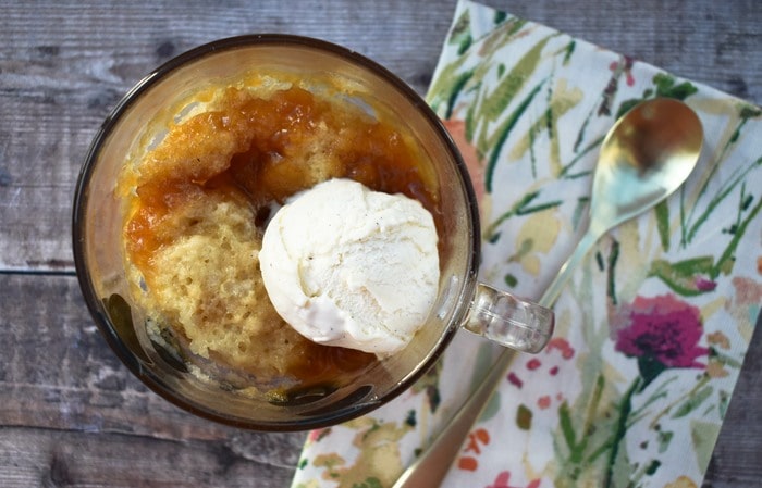 Microwave Golden Syrup Sponge Pudding with Vanilla Ice Cream