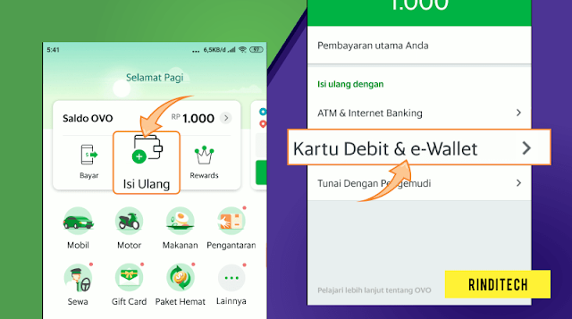 Cara Mengisi Saldo OVO GRAB dengan Kartu Debit Visa Mandiri