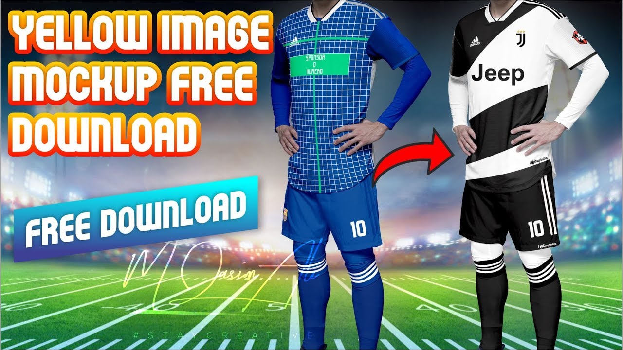 Download Juventus Kit Design Tutorial Download + Yellow Image Mockup PSD for free by M Qasim Ali - M ...