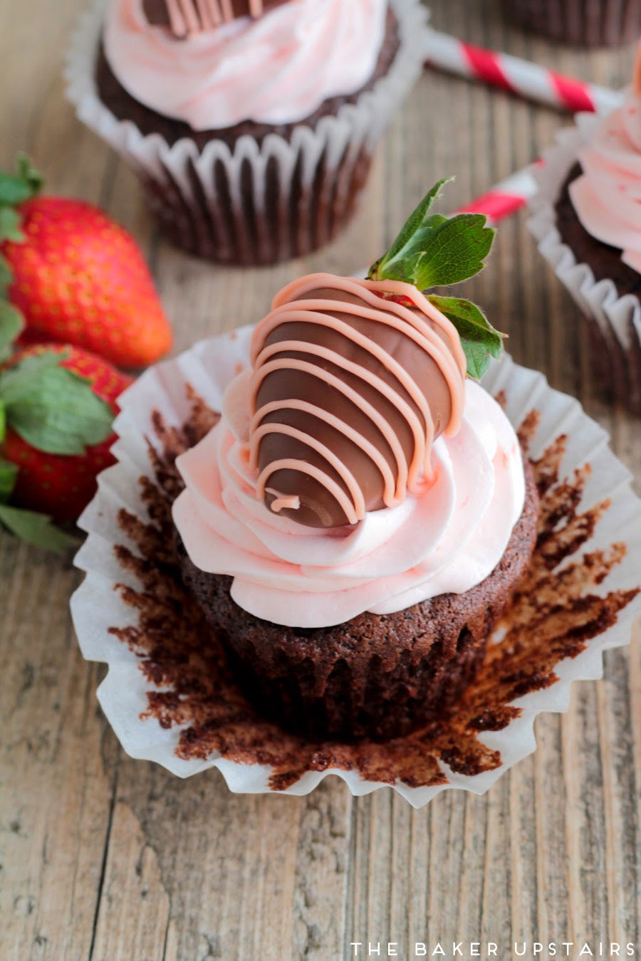 The Baker Upstairs chocolatecovered strawberry cupcakes