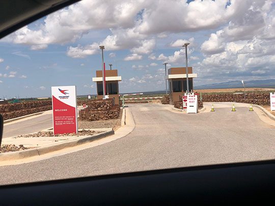 The guard gate at Spaceport America (Source: Palmia Observatory)