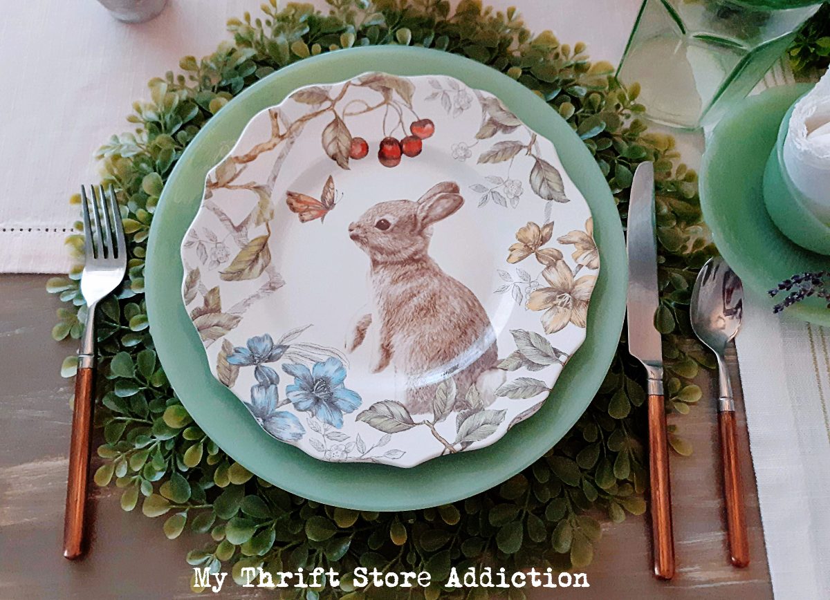 whimsical vintage Easter tablescape