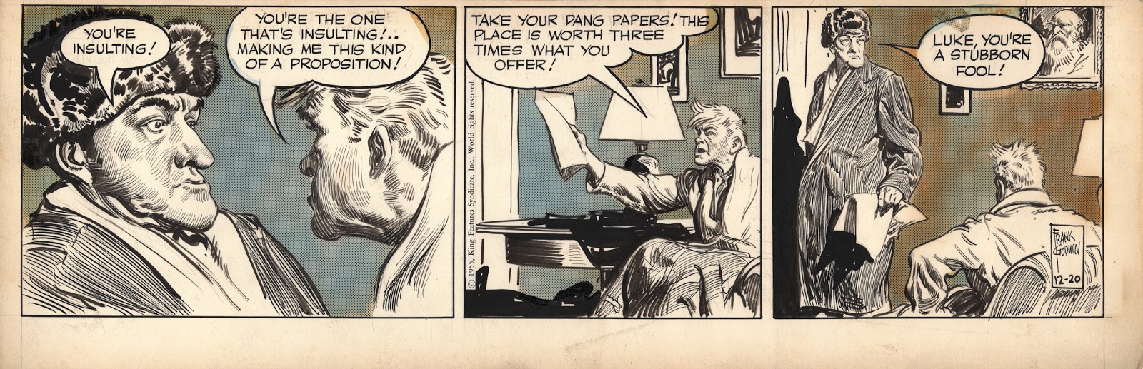 Original Comic Strip, Animation and Illustration Art Frank Godwin, pen & ink master.