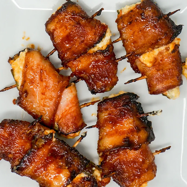 Air Fryer BBQ Bacon-wrapped Jalapeno Poppers