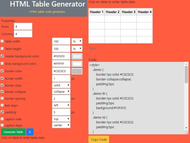 HTML TABLE GENERATOR USING JAVASCRIPT | BEGINNER