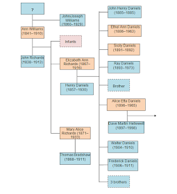 Brief family tree of John Richards and Ann Williams
