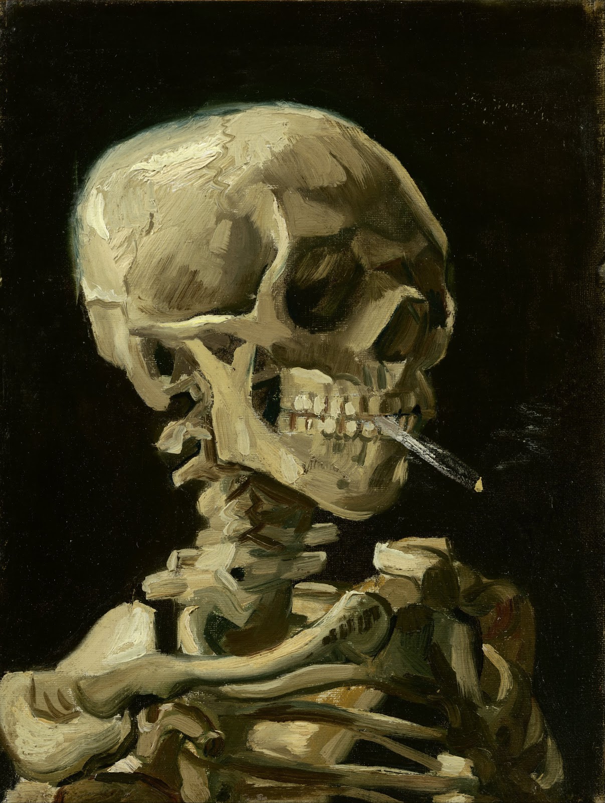 ヴィンセント・ヴァン・ゴッホの『火の着いた煙草を咥えた骸骨』