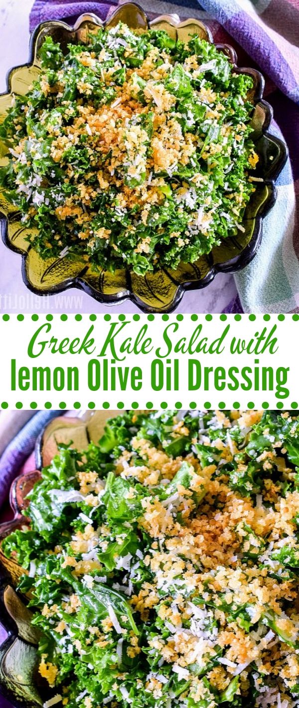 Greek Kale Salad with lemon Olive Oil Dressing RE4FOOD